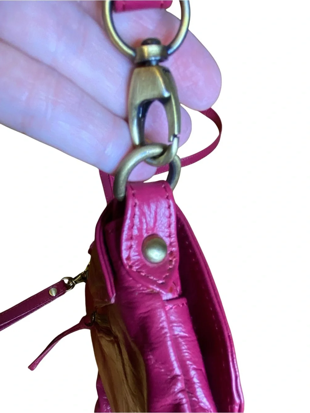 Latico Leather Pink Crossbody Wristlet Clutch Flap bag